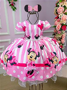 Vestido Minnie Rosa Tematicos da Gigi