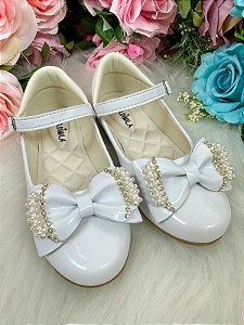 Sapatilha Flor di Mila Branco Perolas Neide