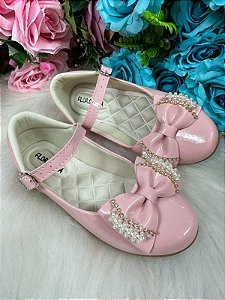 Sapatilha Flor di Mila Rosa Bebe Perolas Neide