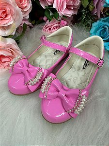 Sapatilha Flor di Mila Rosa Chiclete Perolas Neide