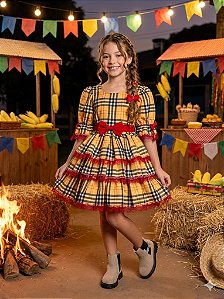 Vestido Infantil Junino Festa Junina Encanto Caipira