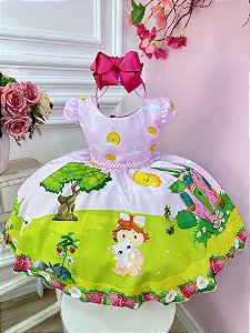 Vestido Infantil Moranguinho Baby Rosa Festas Luxo