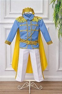 Conjunto Fantasia Príncipe Luxo Azul Claro