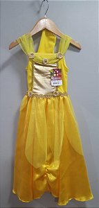 Fantasia Infantil Princesa Bela e a Fera Aurora Com Luvas