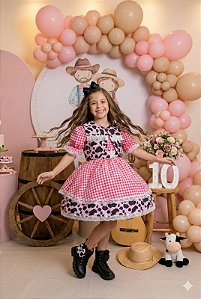 Vestido Junino Fazendinha Encanto da Vaquinha - Boiadeira
