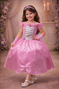 Fantasia Infantil Princesas Bela Adormecida Com Luvas