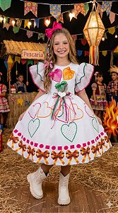 Vestido Junino Luxo Noivinha dos Corações Festa Junina