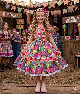 Vestido Infantil Junino Magia do Sertão