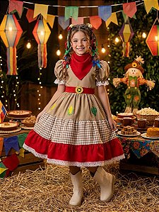 Fantasia Infantil Junino Arraiá Festas da Maria Bonita