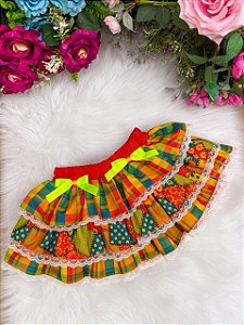 Saia de Festa Junina Infantil Caipira Laranja