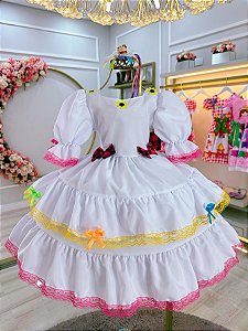 Vestido Infantil Luxo Junino Arraiá Caipira Noiva