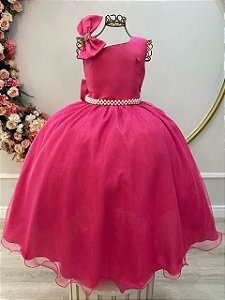 Vestido Infantil Longo Pink Luxo Daminhas Formaturas
