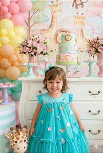 Vestido Jardim das Borboletas Baby Verde Encantado