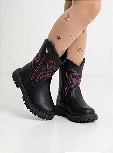 Bota Infantil Texana Coturno Nilqi Preto
