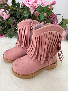 Bota Coturno Infantil Menina Botinha Confortável Rosa