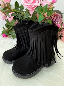 Bota Coturno Infantil Menina Botinha Confortável Preto