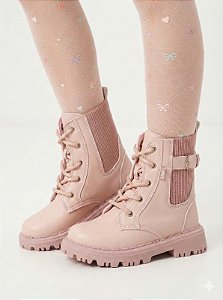 Bota Infantil Coturno Menina Nilqi Botinha Rose