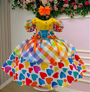 Vestido Junino Luxo Quermesse Doce do Arraia
