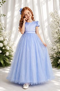 Vestido Infantil Formatura Festas Luxo Daminhas Azul Bebe