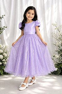 Vestido Infantil Formatura Festas Luxo Daminhas Lilás