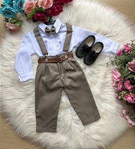 Conjunto Social de Menino Infantil Suspensório Festa Luxo Casamento Formatura