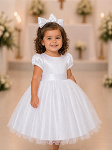 Vestido Infantil Branco Daminha Festas Dama de Honra