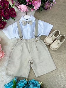 Conjunto Social Suspensorio Marrom com Shorts