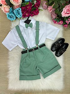 Conjunto Suspensorio Shorts Verde Pajem Formatura