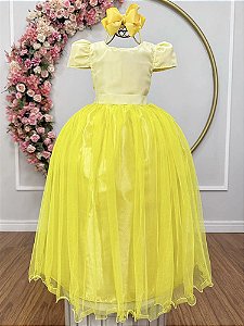Vestido Infantil Formatura Festas Luxo Daminhas Amarelo