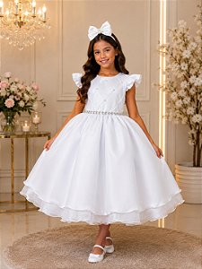 Vestido Infantil Branco Festa Aniversário Formatura Eventos Francine