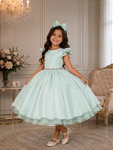 Vestido Infantil Verde Claro Festa Aniversário Formatura Eventos Francine