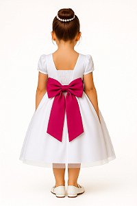 Faixa ajustável com Laço Pink para Vestidos Daminhas e Formatura