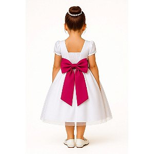 Faixa ajustável com Laço Pink para Vestidos Daminhas e Formatura