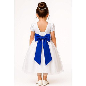 Faixa ajustável com Laço Azul Royal para Vestidos Daminhas e Formatura