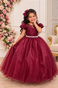 Vestido Festa Infantil Princesa Formatura Daminha Rose