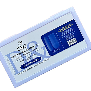 Unhas Postiças Soft Gel Quadrada Média 500un