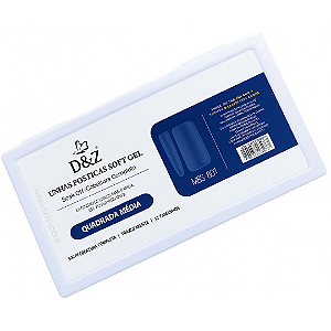 Unhas Postiças Soft Gel Quadrada Média Transparente D&Z – 500 Peças em 12 Tamanhos