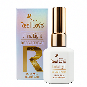 Top Coat Blindado Real Love 15ml – Brilho Espelhado - Secagem Rápida UV/LED