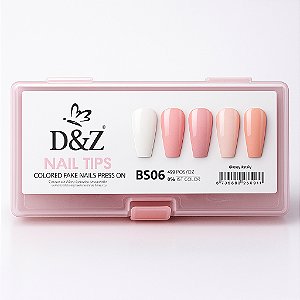 Unhas Postiças Soft Gel Bailarina D&Z 480pc Caixa Coloridas