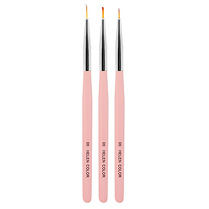 Trio de Pincel Ponta fina 0 00 000 Rosa