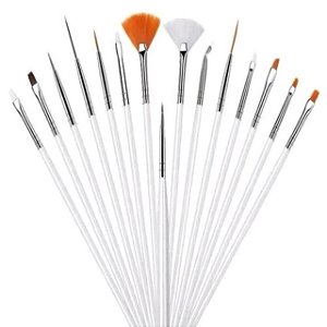 Kit Pincel de Decoração Branco 15un