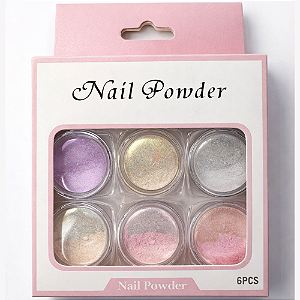 Pó Asa de Borboleta Perolado para Unhas - 6 Tonalidades