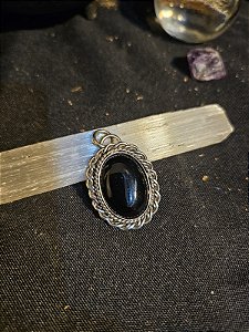 Pingente Trança com Obsidiana e Nó de Bruxa Oculto