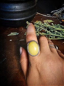 Anel Agnes Calcita Amarela