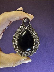 Pingente Obsidiana e Ametista