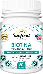 Biotina + Vit. B7 60caps 450g - Sunfood