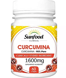 Curcumina - Cúcuma 95% Pura 1600mg 60caps - Sunfood
