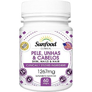 Pele, Unhas e Cabelo 1267mg 60caps - Sunfood