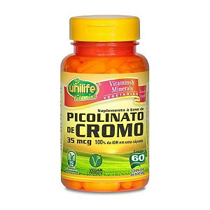 Picolinato de Cromo 35mcg 500mg 60 cápsulas - Unilife