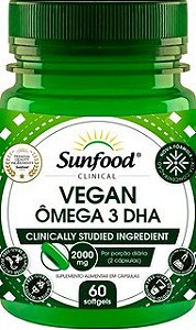 Vegan Ômega 3 DHA 2000mg 60caps - Sunfood